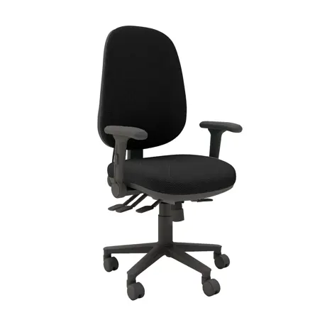 Multi-functional High Back Task Chair - Black Base - Folding Arms - Craven